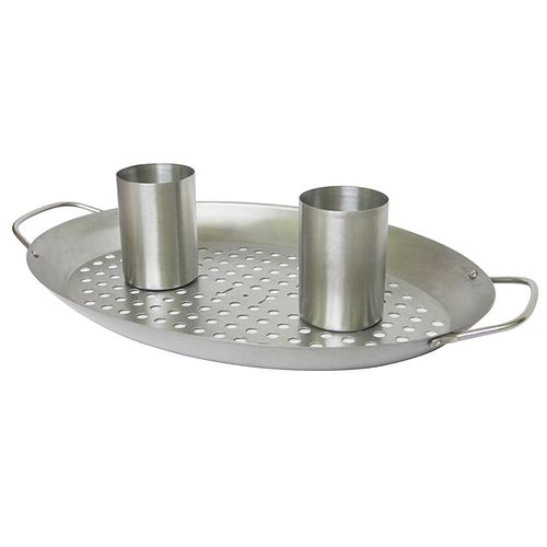 BBQ Double Chicken Roaster with Drip Pan