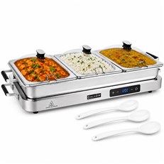 Modern Large Digital 3 Pan Buffet Warmer Server & Hotplate