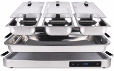 Modern Large Digital 3 Pan Buffet Warmer Server & Hotplate