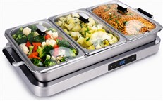 Modern Large Digital 3 Pan Buffet Warmer Server & Hotplate
