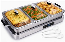 Modern Large Digital 3 Pan Buffet Warmer Server & Hotplate